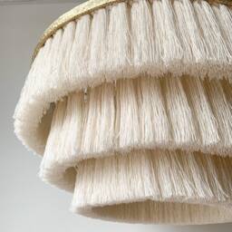 Fringe Pendant Light, Cotton Light Fixture, Boho Nursery Ceiling Lamp, Bedroom Lighting - thumbnail 2
