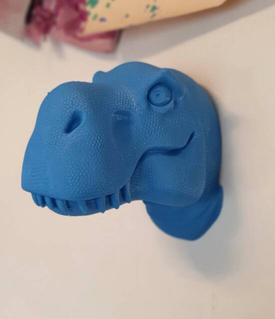 Cartoon T-Rex Head Wall Mount - 3D Printed Dinosaur Kids Decor - image 1