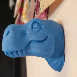 Cartoon T-Rex Head Wall Mount - 3D Printed Dinosaur Kids Decor - thumbnail 3