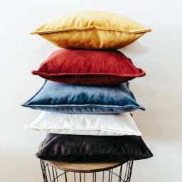 Amber Gold Luxury Velvet Cushion Cover With Flange Edging - thumbnail 2