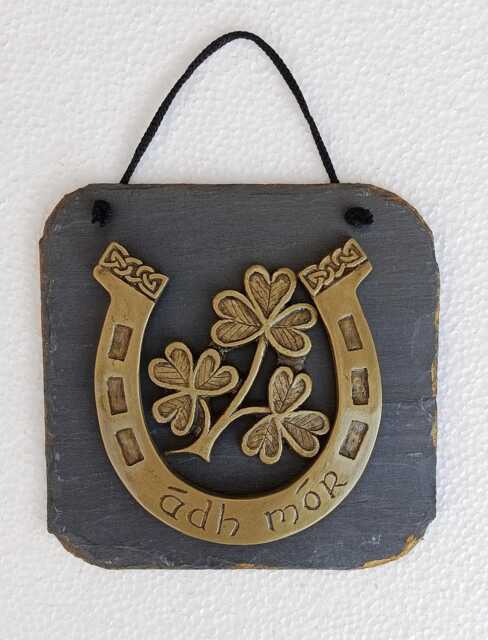 ??dh M??r Handmade Slate Wall Hanging Plaque Meaning Good Luck in Irish - image 1