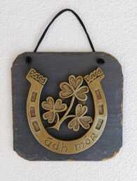 ??dh M??r Handmade Slate Wall Hanging Plaque Meaning Good Luck in Irish - thumbnail 1