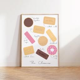 Biscuit Classics Wall Art Print, Kitchen Poster, Cute Food For Kitchen, Dining Room, British Print 2523 - thumbnail 2