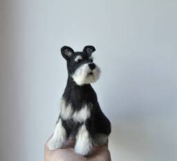 Needle Felted Schnauzer, Custom Made Dog Sculpture, Giant Miniature Schnauzer Or Any Other Breed - Made To Order