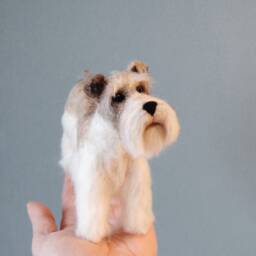 Needle Felted Schnauzer, Custom Made Dog Sculpture, Giant Miniature Schnauzer Or Any Other Breed - Made To Order - thumbnail 3