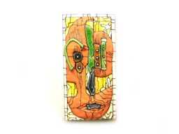 Abstract Ceramic Wall Mask Funky Modern Sculpture - thumbnail 1