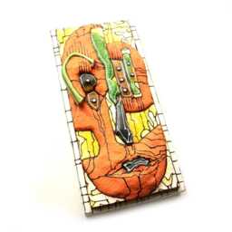 Abstract Ceramic Wall Mask Funky Modern Sculpture - thumbnail 2