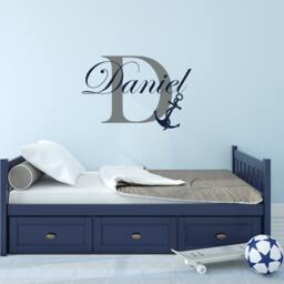 Anchor Boys Name Wall Decal Nautical Nursery Decor Ww26 - thumbnail 1