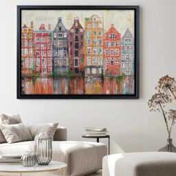 Amsterdam Damrak Street Canvas Print, Travel Art, Netherlands Home Decor - thumbnail 3