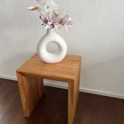 Wooden Stool/Side Table Plant Stand Handcrafted Footstool Nightstand Natural Wood Gift Idea - thumbnail 2