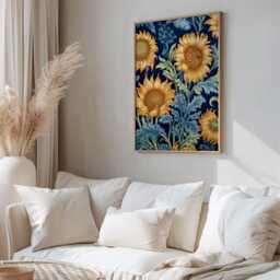 William Morris Print, Art, Sunflower Gift, Painting, Wall Cloakroom Art - thumbnail 2