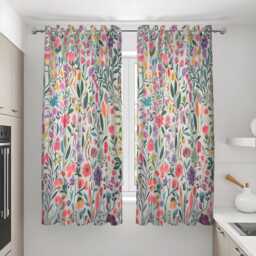 Colorful Wildflower Curtains, Vibrant Botanical Floral Drapes, Boho Garden Style Window Panels, Custom Made To Measure Curtains - thumbnail 3