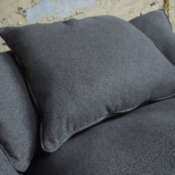 British Handmade Grey Wool Chesterfield Snuggle Chair - Scatter Back - thumbnail 3