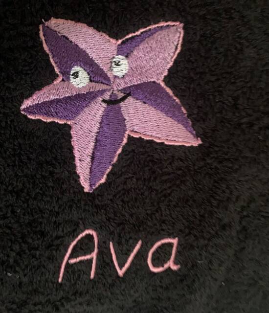 star Fish Towel - Personalised Face Cloth/Hand Bath = Embroidered - image 1