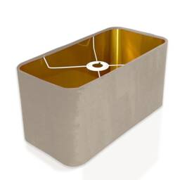 New Made To Order Mink Velvet Lamp Shade & Pendant Light Rounded Rectangular Shape Metallic Panels Lining For All Purpose - thumbnail 2