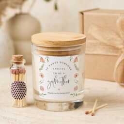 Godmother Candle & Match Set/Elegant Thank You Or Christmas Gift Floral Keepsake For Special Appreciation Her - thumbnail 1