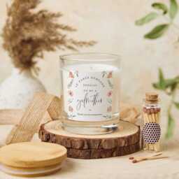 Godmother Candle & Match Set/Elegant Thank You Or Christmas Gift Floral Keepsake For Special Appreciation Her - thumbnail 3