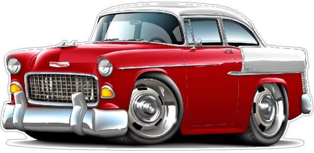 1955 Chevy Belair Car Vinyl Decal Peel & Stick Wall Art - image 1