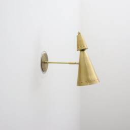 Raw Brass Wall Sconce - Italian Mid-Century Modern Bedside Lamp - thumbnail 2