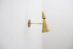 Raw Brass Wall Sconce - Italian Mid-Century Modern Bedside Lamp