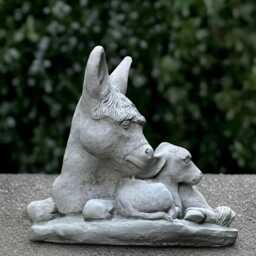 Fantasy Donkey Family Statue Concrete Sculpture Garden Animal Decoration Donkey Lover Gift Handmade Ornament Farm Decor - thumbnail 3