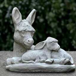 Fantasy Donkey Family Statue Concrete Sculpture Garden Animal Decoration Donkey Lover Gift Handmade Ornament Farm Decor - thumbnail 4