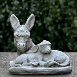 Fantasy Donkey Family Statue Concrete Sculpture Garden Animal Decoration Donkey Lover Gift Handmade Ornament Farm Decor - thumbnail 1