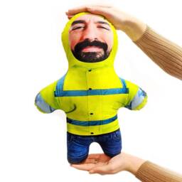 Hi-Vis Builder - Personalised Mini Me??? Photo Doll/Face Teddy Novelty Gift - thumbnail 2