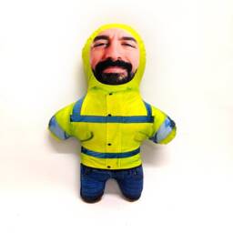 Hi-Vis Builder - Personalised Mini Me??? Photo Doll/Face Teddy Novelty Gift - thumbnail 1