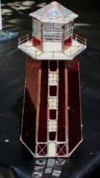 stained Glass Lighthouse Table Lamp Unique Ooak - thumbnail 1