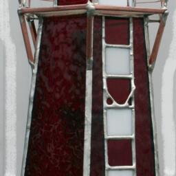 stained Glass Lighthouse Table Lamp Unique Ooak - thumbnail 3