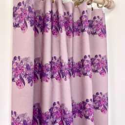 Lilac Vines Linen & Harris Tweed Footstool With Varnished Light Wooden Legs - thumbnail 4