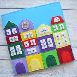 Felt Quiet Book Page Montessori City Constructor Activity Board - thumbnail 3