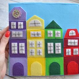Felt Quiet Book Page Montessori City Constructor Activity Board - thumbnail 4