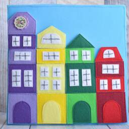 Felt Quiet Book Page Montessori City Constructor Activity Board - thumbnail 2