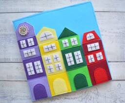 Felt Quiet Book Page Montessori City Constructor Activity Board - thumbnail 1
