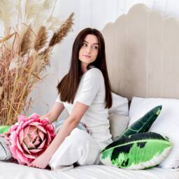 "Succulent Throw Pillow Velvet Leaf Cushion, Bedroom Decor - 16.1""x16.1" - thumbnail 3