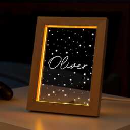 Personalised Led Light Frame, Bedroom Night Light, Kids Birthday Gift For Boy Or Girl, Lights, Moon & Stars - thumbnail 2