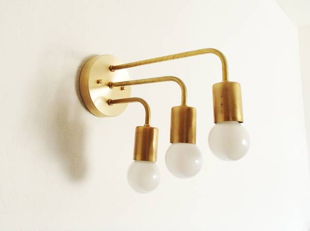 Minimalist Triple Arm Wall Sconce Modern Parallel Light - image 1