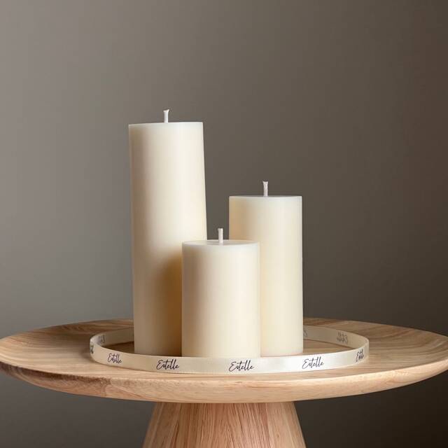 Handmade Soy Wax Pillar Candle - Unscented, Home Decor - image 1