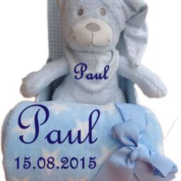 Baby Children's Teddy Set 3-Piece Blanket With Name - thumbnail 3