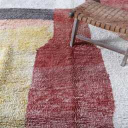 Handmade Abstract Wool Berber Rug Modern Moroccan Carpet - 9x6, 5 Ft - thumbnail 3