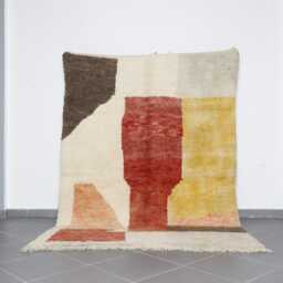 Handmade Abstract Wool Berber Rug Modern Moroccan Carpet - 9x6, 5 Ft