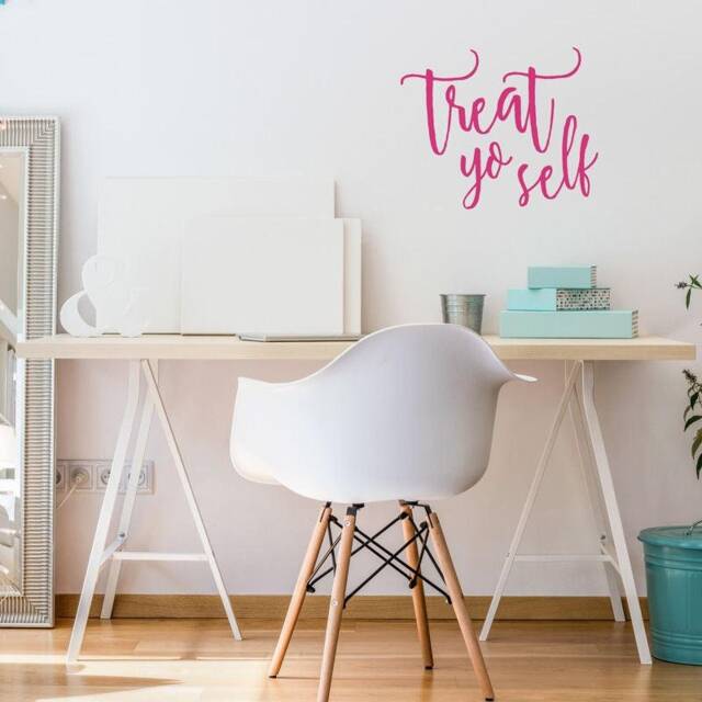 Treat Yo Self Vinyl Wall Decal - Inspirational Quote Art - image 1