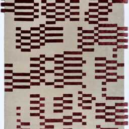 Hand-Tufted Wool Rug Pixelated Brown Beige Rug, Mid-Century Modern Style Carpet For Living Room & Bedroom - thumbnail 3