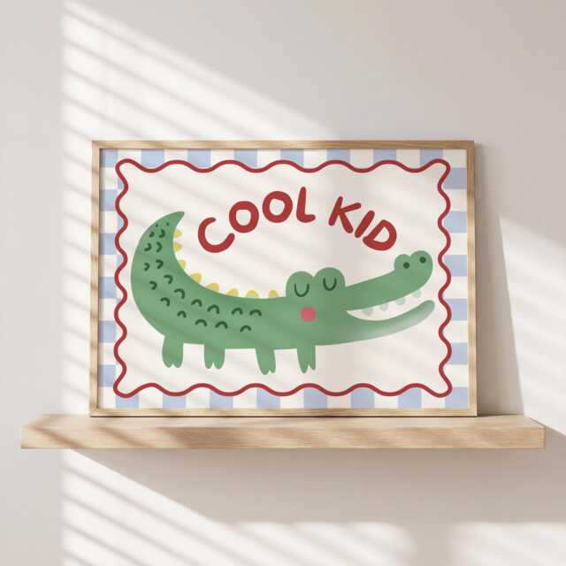 Crocodile Nursery Print - Animal Wall Art For Kids Bedroom Cool Kid Playroom Decor - image 1