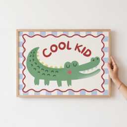 Crocodile Nursery Print - Animal Wall Art For Kids Bedroom Cool Kid Playroom Decor - thumbnail 2