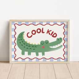 Crocodile Nursery Print - Animal Wall Art For Kids Bedroom Cool Kid Playroom Decor - thumbnail 3