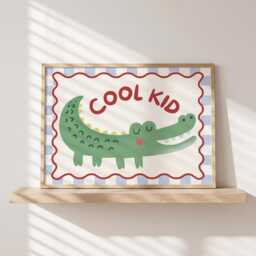 Crocodile Nursery Print - Animal Wall Art For Kids Bedroom Cool Kid Playroom Decor - thumbnail 1