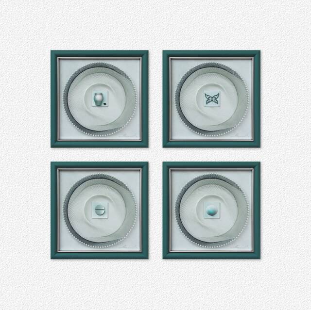 Mint Green String Art Set - Geometric Wall Decor, Nature Symbols - image 1